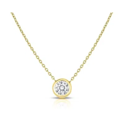Roberto Coin Diamonds By The Inch 18k Yellow Gold Solitaire Necklace