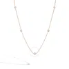 Roberto Coin Diamonds By The Inch Rose Gold Station Necklace - .25ctw - 001316axchd0 In Pink/rose Gold Tone/gold Tone