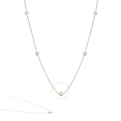 Roberto Coin Diamonds By The Inch Rose Gold Station Necklace - .25ctw - 001316axchd0 In Pink/rose Gold Tone/gold Tone