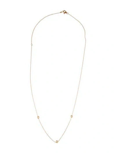 Pre-owned Roberto Coin Diamonds By The Inch Three Station Necklace, 22" In Multi