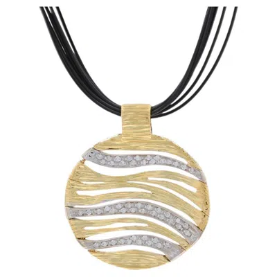 Pre-owned Roberto Coin Elefantino Diamond Necklace 17" Yellow Gold 18k Round .25ctw Italy