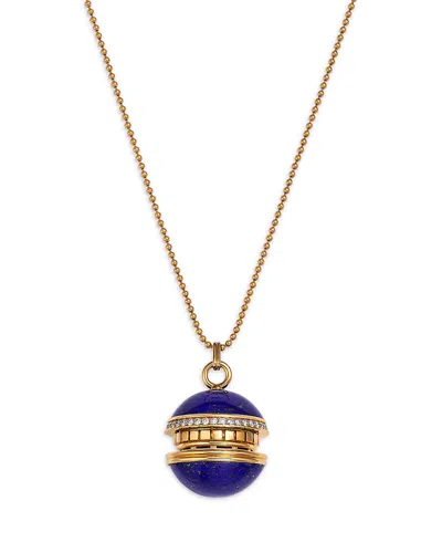 Roberto Coin Lapis Lazuli & Diamond Bead Pendant Necklace In 18k Rose Gold, 33
