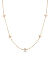 Roberto Coin 18k Rose Gold Verona Love By The Inch Diamond Flower Station Collar Necklace, 17 In Rose