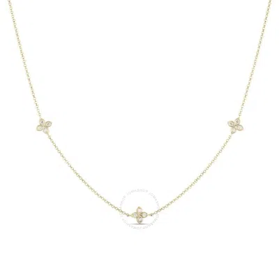 Roberto Coin Love By The Inch 3 Station Flower Necklace - 7773222ay17x In Yellow