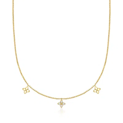 Roberto Coin "love By The Inch" Diamond Station Necklace In 18kt Yellow Gold