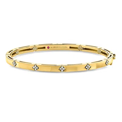 Roberto Coin "love In Verona" .10 Ct. T.w. Diamond Bangle Bracelet In 18kt Yellow Gold