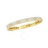 Roberto Coin Love In Verona 18k Yellow Gold Diamond Pave Bangle With Flowers In Yellow