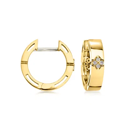 Roberto Coin "love In Verona" 18kt Yellow Gold Hoop Earrings With Diamonds