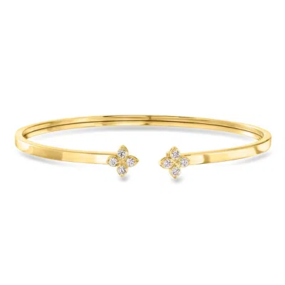 Roberto Coin "love In Verona" .20 Ct. T.w. Diamond Cuff Bracelet In 18kt Yellow Gold