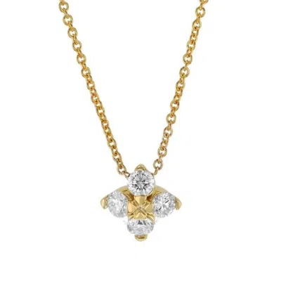 Roberto Coin Love In Verona Flower Pendant In Yellow Gold