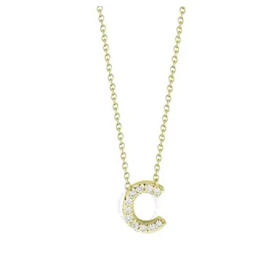 Roberto Coin Love Letter C Pendent With Diamonds 001634aychxc In Yellow