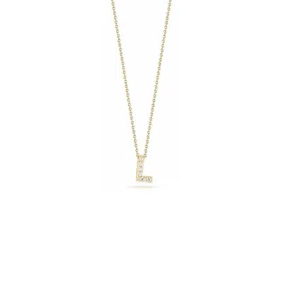 Roberto Coin Love Letter L Pendant Yellow Gold And Diamonds 001634aychxl