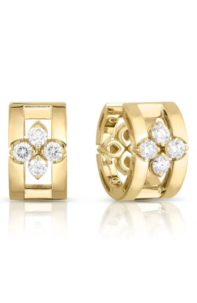 Roberto Coin 18k Yellow Gold Love In Verona Diamond Huggie Earrings