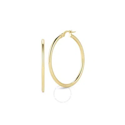 Roberto Coin Medium Round Hoop Earrings 556024ayer00 In Yellow