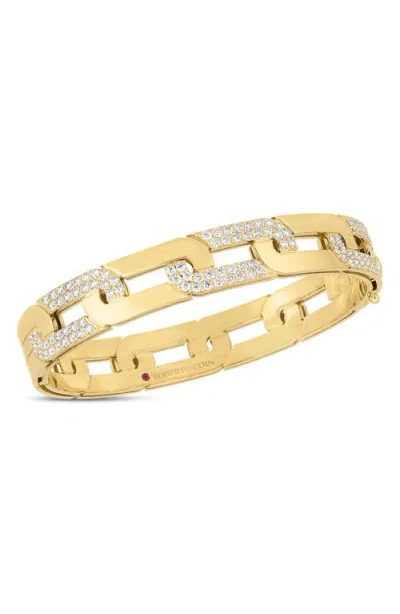 Roberto Coin Women's Navarra 18k Yellow Gold & 0.65 Tcw Diamond Hinged Bangle