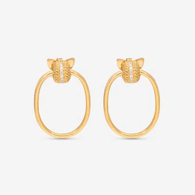 Roberto Coin Opera 18k Yellow Gold Diamond Earrings 7772807ayerx In Multi