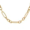 Roberto Coin Oval And Round Link Chain Necklace Yellow Gold 18" In Gold