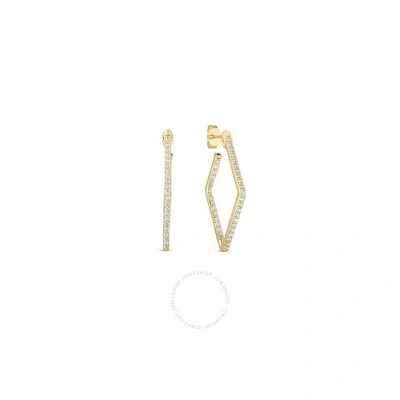 Roberto Coin Perfect Diamond Hoops Collection Yellow Gold Diamonds Earrings 111456ayerx0