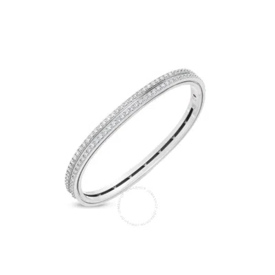 Roberto Coin Portofino White Gold 2 Row Diamond Bangle Bracelet - 7771884awbax In Metallic