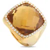 ROBERTO COIN PRE-OWNED ROBERTO COIN 18K YELLOW GOLD 0.40CT DIAMOND AND CITRINE COCKTAIL RING