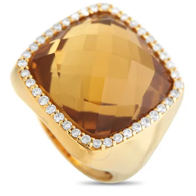 Roberto Coin 18k Yellow Gold 0.40ct Diamond And Citrine Cocktail Ring