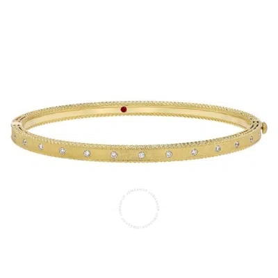 Roberto Coin Princess Diamond Hinged Bangle Bracelet In Yellow Gold - 7771854aybax