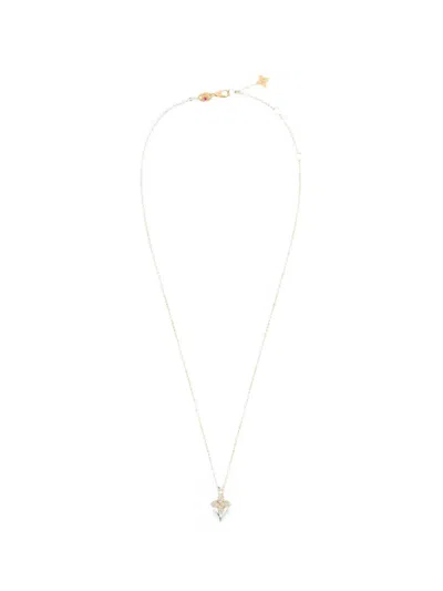 Roberto Coin Princess Flower Diamond Necklace In Gold