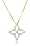 Roberto Coin Princess Flower Diamond Pendant Necklace In Gold