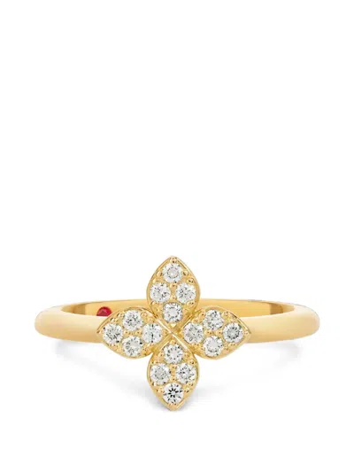 Roberto Coin Princess Flower Diamond Ring In Gold
