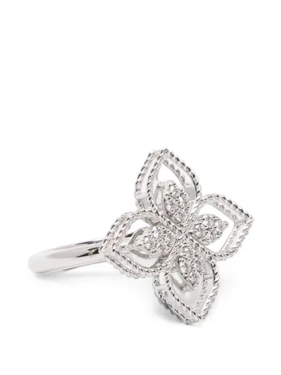Roberto Coin Princess Flower Diamond Ring In Silber