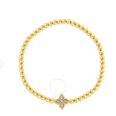 Roberto Coin Princess Flower Diamond Small Stretch Bracelet In Yellow Gold - 7773044ajlbxp