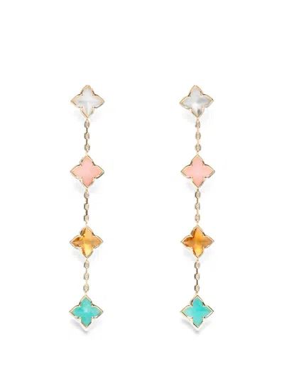Roberto Coin Princess Flower Drop Earrings In Gold