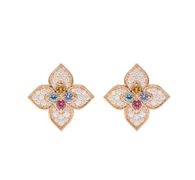 Roberto Coin Princess Flower Earrings In Rose Gold