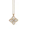Roberto Coin Princess Flower Mop & Diamond Pendant In Rose & White Gold In Multi