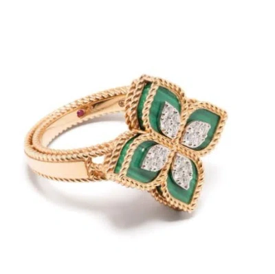 Roberto Coin Princess Flower Ring In Green