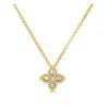 Roberto Coin Princess Flower Small Yellow Gold Diamond Necklace In Yellow