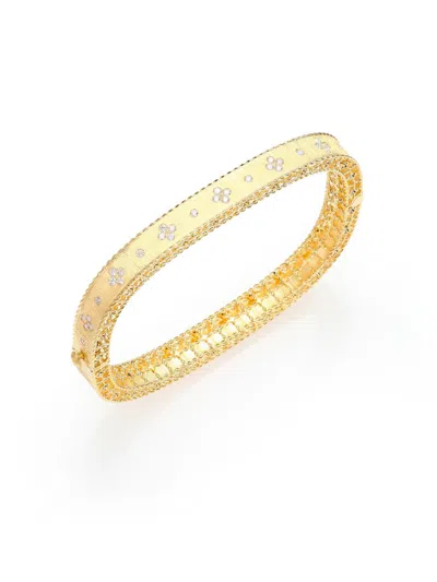 Roberto Coin Princess18k Yellow Gold & Diamond Bangle Bracelet