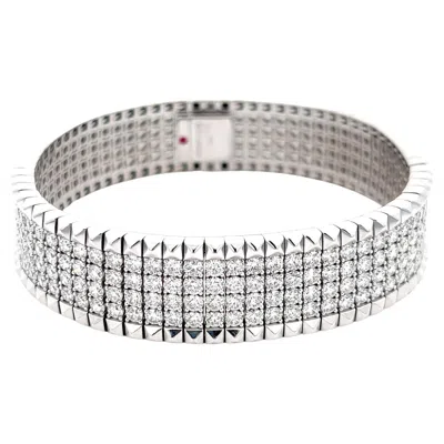 Pre-owned Roberto Coin Rock & Diamonds Collection Bracelet 18k White Gold