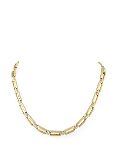 Pre-owned Roberto Coin Ruby Bar-link Necklace In Gold