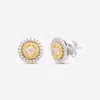 Roberto Coin Siena 18k Yellow & White Gold Diamond Large Dot Stud Earrings 111477averx0 In Silver