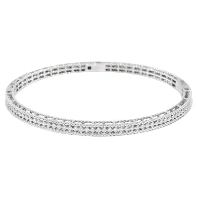 Pre-owned Roberto Coin Symphony Princess Diamond 18-karat Hinged Bracelet In Stock In Multi