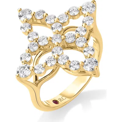 Roberto Coin Tapered Princess Flower Diamond Ring In Yellow