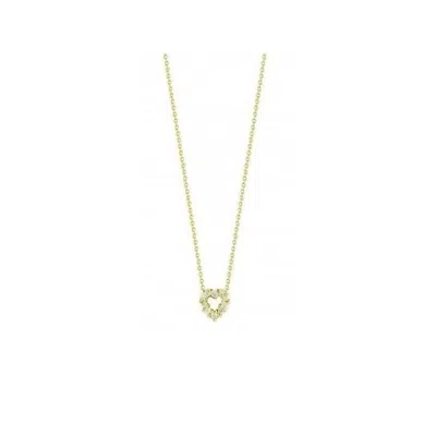 Roberto Coin Tiny Treasures Yellow Gold Baby Heart Necklace 0.11ct 18"