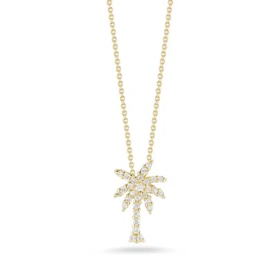 Roberto Coin Tiny Treasures Yellow Gold Diamond Palm Tree Pendant Necklace 0.17ct