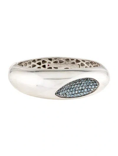 Pre-owned Roberto Coin Topaz Capri Plus Hinged Bangle, 6.5" In Multi