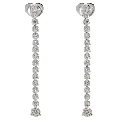 Pre-owned Roberto Coin Tulip Duster Drop Diamond Earrings In 18k White Gold 4.23 Ctw