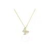Roberto Coin Two Tone Diamond Butterfly Charm Necklace In Yellow/two Tone