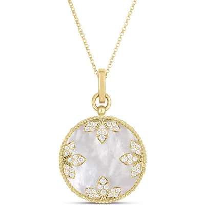 Roberto Coin Venetian Medallion Pendant Necklace In Gold