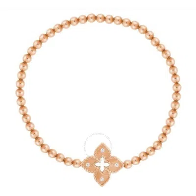 Roberto Coin Venetian Princess Beaded Stretch Bracelet With Diamond Accents In Rose Gold - 7773047ax