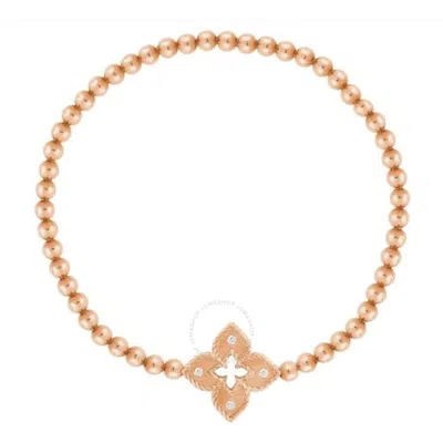 Roberto Coin Venetian Princess Beaded Stretch Bracelet With Diamond Accents In Rose Gold - 7773047ax In Pink/rose Gold Tone/gold Tone